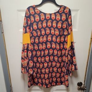 GB Girls Multicolor Patterned Blouse with Yellow Accents